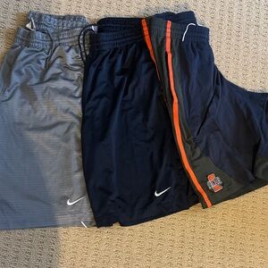 Nike Men's Athletic Shorts - Gray, Navy, and Orange